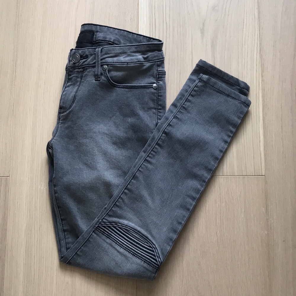One Last Road Dark Grey Skinny Jeans